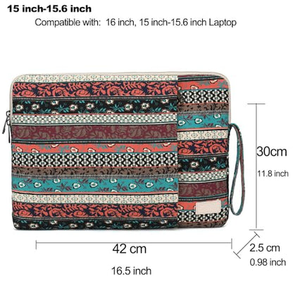 Laptop Sleeve 13.3 inch14 Inch, 15.6inchWater Resistant Traveling Computer Cover with Handle, Shockproof Protective Carrying Laptop Case (Y8-Red Bohemia, 15 inch-15.6 inch) - color: Y8-Red Bohemia, size: 15 inch-15.6 inch