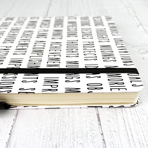 RICCO BELLO Lined Journal Notebook, Goals, Hardcover, 5.7 x 8.4-Inches | 96 Sheets / 192 Pages, College Ruled, Pen Holder, For Work & Notes - color: BNWGoals