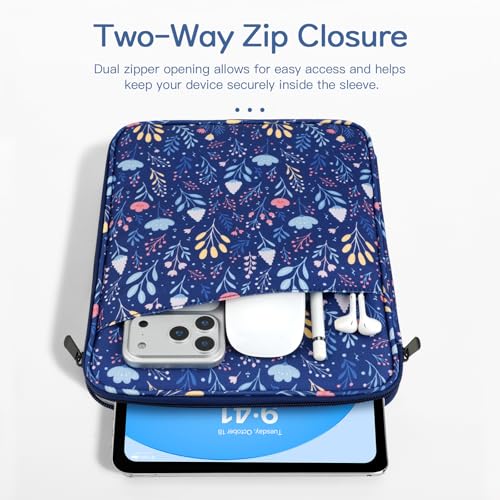 Dadanism 9-11 Inch Tablet Sleeve Bag Carrying Case, Night Blue | Fits iPad (A16) 11th Gen 11", iPad 10th Gen 10.9" Air 5/4, iPad Air M4/Pro 11", iPad 9/8/7th 10.2", Galaxy Tab A11+ Plus 11" - color: Night Blue, size: 9-11 inch