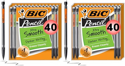 BIC Xtra-Smooth Mechanical Pencil, Medium Point (0.7 mm), 40-Count (Pack of 2) - color: black, size: 40 Count (Pack of 2)