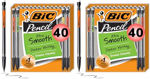 BIC Xtra-Smooth Mechanical Pencil, Medium Point (0.7 mm), 40-Count (Pack of 2) - color: black, size: 40 Count (Pack of 2)
