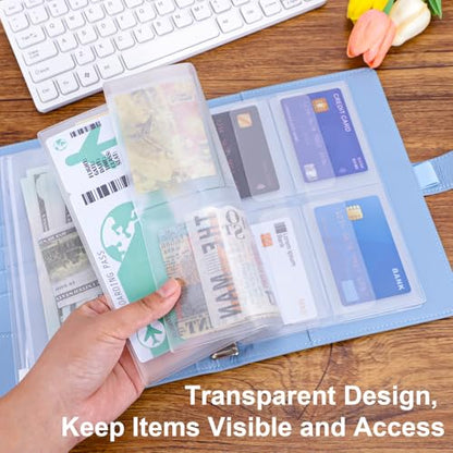 12PCS A5 Binder Pockets, 6-Hole Budget Envelopes for Planner | for 6-Ring Binder, Waterproof PVC Money Organizer & Cash Envelopes, Planner Inserts, Card Sleeves Photo Holders Bill Pouches - size: A5