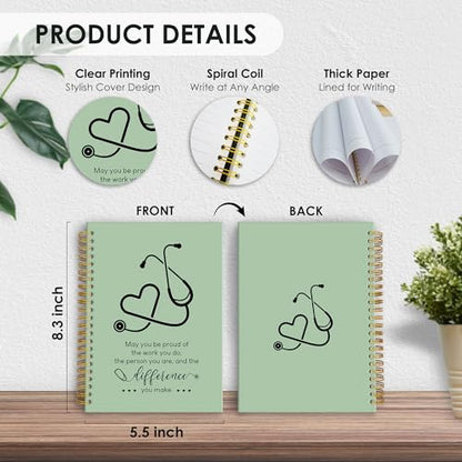 Fewgb Sage Green Nurse Spiral Notebook Gifts, RN Appreciation Thank You Gifts for Nurses Week Hardcover Lined Notebooks Journal for Office Work, Nursing School Student Future Nurse Notebook A5 5.5x8.3 - color: nurse-green
