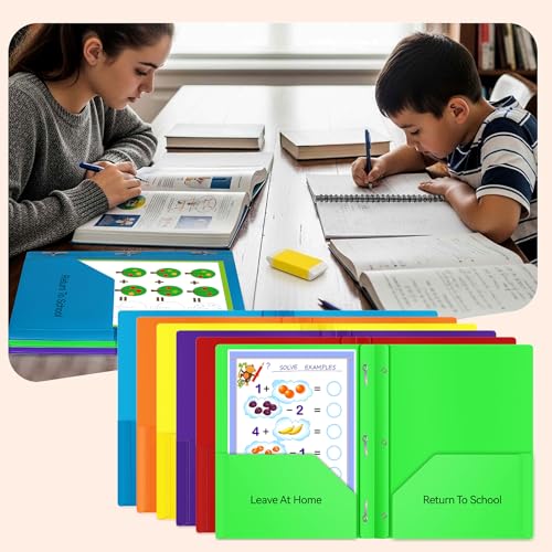 30 Pcs Home School Folders with Clear Front Pocket and 3 Prong, 2-Pocket Classroom Communication Folder Take Home Plastic Folders Homework Parent Teacher Folder for Kid Student (30, Yellow) - color: Yellow