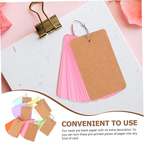 GANAZONO 7Sets Flash Cards DIY Blank Study Cards with Binder Rings for Writing Note Taking Vocabulary and Creative Ideas Portable Note Pads for Students and Travelers