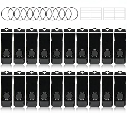 20 Pack 4GB USB Flash Drive FAT32 AGECASH Zip Drive USB 2.0 Thumb Drive | 4GB Flash Drive Bulk Jump Drives Multipack Flashdrive Memory Stick for Data Storage with Keychain (Black 20Pack) - color: Black-20 Pack, size: 4GB