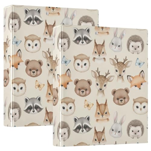 3 Ring Binder 1.5 in Recipe Binders Cute Animal Baby | Decorative Client Records with Clip 3 Clear Interior Pockets for 200 Sheets Letter-Size(11" x 8.5") Paper PVC Cover Folder - color: Cute Animal Baby
