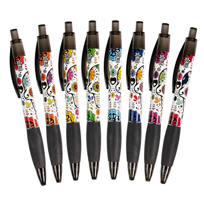 Sugar Skull Smens (2 Pack) - Scented Pens, Black Ink, Medium Point - 8 Count - color: Sugar Skull (2 Pack of 8 Count)