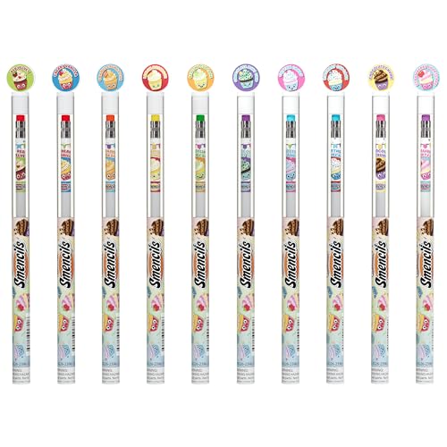 Happy Birthday Smencils Gourmet Scented Pencils 50 Pack – HB #2 Recycled Newspaper Pencils, Pre-Sharpened Kids School Supplies, 10 Sweet Scents Variety, Classroom Rewards & Gifts for Kids - color: Birthday