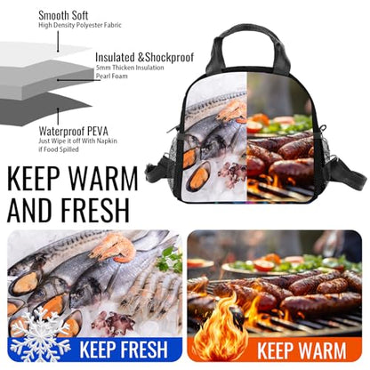 Game Lunch Bag Reusable Insulated Lunch Box Large Capacity Meal Tote for Kids Women Men Cooler Bag Waterproof Adjustable Shoulder Strap Gamer Lunch Tote for Work School Picnic Travel Hiking Office - color: Game08