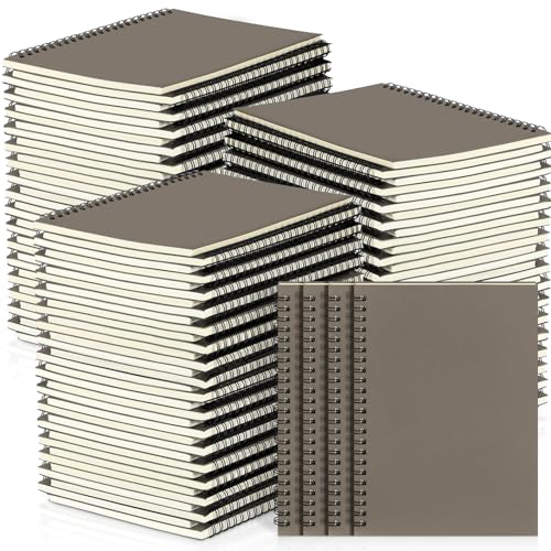 Yahenda 54 Pcs Spiral Notebooks Bulk, A5 8.3 x 5.5 Inch College Ruled Lined Notebooks, 100 Pages Soft Cover Journals for Students Classroom Office Back to School Supplies (Dark Gray) - color: Dark Gray