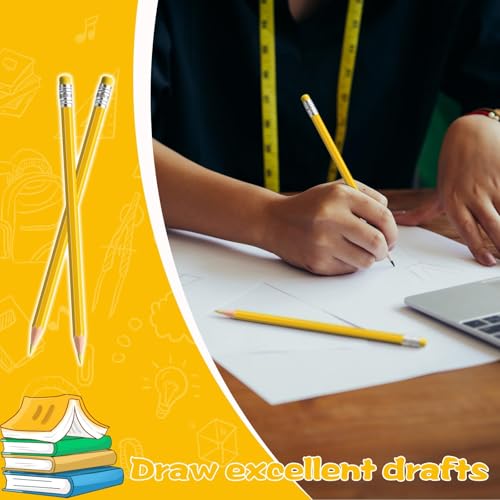 60 PCS Yellow Pencils Bulk with Eraser, Pre-Sharpened HB Spring & Easter Pencils for Kids, School Supplies for Writing, Drawing & Easter Art Crafts(Yellow) - color: yellow