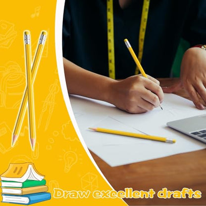 60 PCS Yellow Pencils Bulk with Eraser, Pre-Sharpened HB Spring & Easter Pencils for Kids, School Supplies for Writing, Drawing & Easter Art Crafts(Yellow) - color: yellow