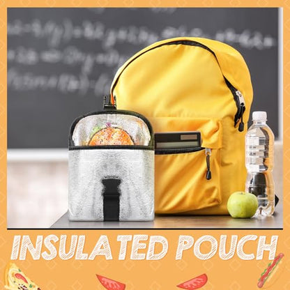 Reallnaive 4 Pack Insulated Sandwich Bag Reusable Snack Food Pouch Small Thermal Lunch Bags Washable Freezable Snack Bag for Backpackers Picnics Travel Office Classroom School