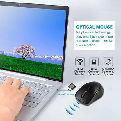 Type-C ＆ USB-A Wireless Mouse Gaming 2.4G Silent Ergonomic 3 DPI