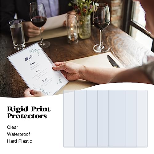 Rainmae 14 Pack 8.5" x 11" Rigid Print Protectors, Clear Waterproof Hard Plastic Page Sheet Protectors, Paper Sleeves Photo Plastic Sleeves Document Holder Birth Certificate Protector - color: 8.5*11in (14pcs)