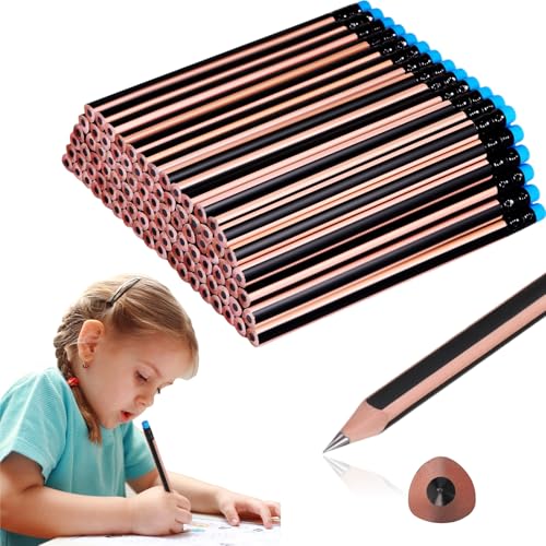 Seajan 96 Pcs 6b Jumbo Pencils, Big, Fat, Thick, Triangular Grip 7 Inch Large Pencils Refill with Eraser for Beginners Office Christmas Gifts(Black) - color: Black, style: 6B