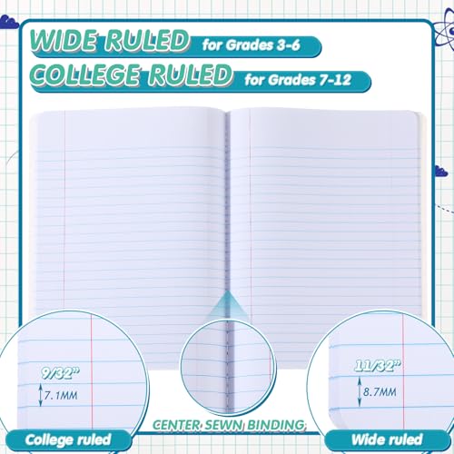 Fulmoon 48 Pcs Composition Notebook College Ruled Hard Cover Notebook 30 Sheets/60 Pages for School College Journal Writing Programs Art Recipes 10.12 x 7.2 Inch, Colorful - color: Colorful, style: College Ruled
