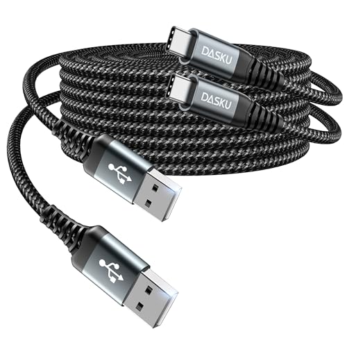 USB C Cable 3A Fast Charging [2 Pack 6FT], USB A to USB C Cable, Upgraded Extra Durable Braided USB to USB C Charger Cord Compatible with iPhone 17 16 15 Pro Max,Samsung Galaxy S10, LG and More-Black - color: Black, size: 6FT, style: USB A to USB C