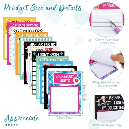 Geyee 24 Pcs Fun Nurse Sticky Notes with Funny Pens 3 x 4 Inch to Do List Notepads with Sayings Pen for Coworkers Nurse Teacher Employee Office Staff Work Team Appreciation Gifts - style: Fun Nurse