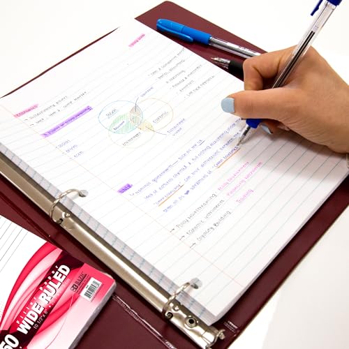 BAZIC Products Wide-Ruled Filler Paper, 3-Hole Punched, 150 Sheets, 2-Pack | 10.5 x 8 in, fit standard 3-ring binders, class notes and homework - color: Wide Ruled (150 Sheets), size: 2-Pack