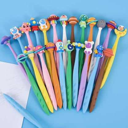 48 Pcs Cute Space Bobblehead Eraser for Pencils Kawaii Erasers Cute School Supplies Fun Planet Rocket Moon Spaceship Astronaut Shape Erasers Back to School Supplies Birthday Classroom Gifts - style: Space