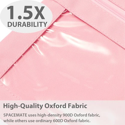 SPACEMATE Binder Pencil Pouch Case Box Bag for 3 Ring Binder School Supplies Girls Boys Kids, Clear Preppy Stuff Large Aesthetic Pen Organizer, Back to College Stationary, 1 Pack, Light Pink - color: Light Pink