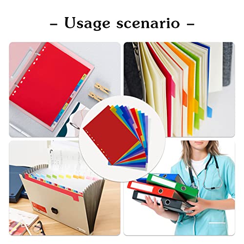 12 Tab Binder Dividers 3 Ring Plastic Binder Dividers with Tabs, Multicolor Notebook Dividers for 2/3/4/11 Ring Binders, Letter Size (8.2×11.6 Inch) - size: 12 Pcs