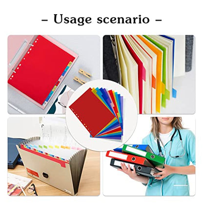 12 Tab Binder Dividers 3 Ring Plastic Binder Dividers with Tabs, Multicolor Notebook Dividers for 2/3/4/11 Ring Binders, Letter Size (8.2×11.6 Inch) - size: 12 Pcs