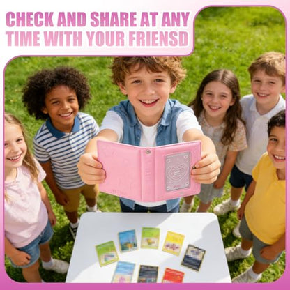 Small 1 Pocket Trading Mini Card Binder Collection with 40 Count for MTG, Sports,TCG Cards (Pink) - color: Pink