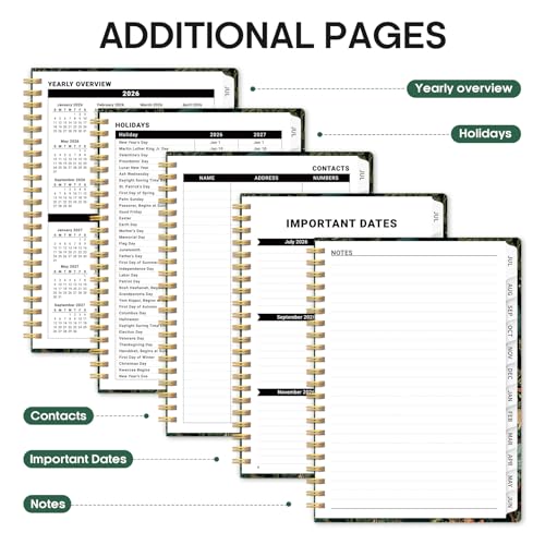 Planner 2026-2027, Academic Year Weekly and Monthly Calender Planner, from Jul 2026 - Jun 2027, Spiral Bound School Planning Book, Perfect for Teacher, Student, Women & Men, A4 (8.5" x 11"), Enchanted Grove - color: D-Enchanted Grove, size: (8.5"x11")a4
