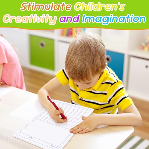 zmybcpack 2 Pack Write Beginner Paper for Kids, 8.5"x11" Story Writing Paper for Kids to Write Story, Primary Composition Notepad(100 Sheets Each, Double-Sided Printing) - size: 8.5x11"(Draw and writing)