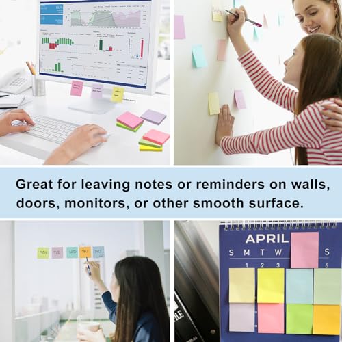 36 Pack Sticky Notes 1.5x2 in Post, 2160 Sheets Post Small Self Sticky Notes Pad Its, 9 Pastel Color Mini Sticky Notes for Office, Home, School, Meeting