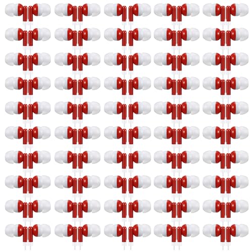 50 Pack Earbud Bulk Headphone for Classroom Earphone Earbud with Wire Individually Bagged Wired in Ear Buds(Red) - color: Red
