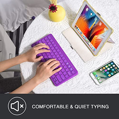 Wireless Keyboard, Bluetooth Keyboard, Multi-Device Ergonomic, Wireless, Compatible with Laptop/PC/Notebook/MacBook/Computer, for iPhone/iPad/iPad mini/iPad Air/Smart TV - color: PL