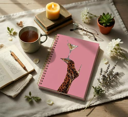 KDHTY Preppy Trendy Leopard Print Y2K Spiral Notebook Journal,Pink Trendy Aesthetic Notebook for Women Teens Girls,Back to School Hardcover Notebook for Work School Office Supplies,5.5x8.3 - style: preppy 4