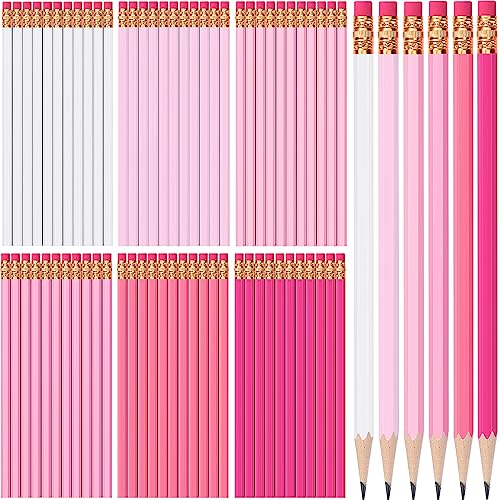 TecUnite 120 Pcs #2 HB Pencils with Eraser No 2 Unsharpened Wooden Hexagonal Pencils for Adults Gifts for School Exam art Learning Office Sketching(Pink Series) - color: Pink Series