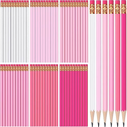 TecUnite 120 Pcs #2 HB Pencils with Eraser No 2 Unsharpened Wooden Hexagonal Pencils for Adults Gifts for School Exam art Learning Office Sketching(Pink Series) - color: Pink Series