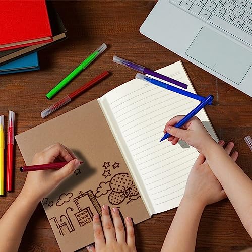 Homjoy 7 Pack Kraft Paper Notebook Journals A5 Journal Softcover Ruled Lined Journals Notebooks Bulk for Kids Student Writing Sketch Travel Journal Office