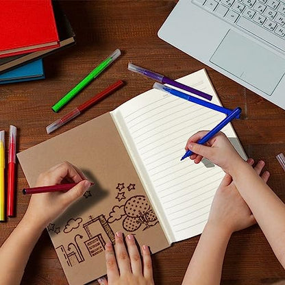 Homjoy 7 Pack Kraft Paper Notebook Journals A5 Journal Softcover Ruled Lined Journals Notebooks Bulk for Kids Student Writing Sketch Travel Journal Office