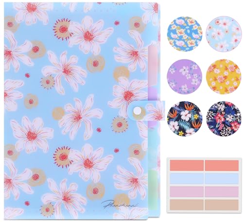 Flower Series Expanding File Folder, Vintage Floral Elegant Funky Cute Retro Document Organizer for Document Arrangement - Green Floral - color: Floral/Green