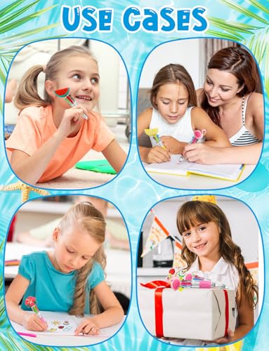 30Pcs Summer Hawaiian Mini Multicolor Ballpoint Pens 4-in-1 | Retractable Pen Bulk for Birthday Party Classroom Student Prizes Teacher Rewards - style: MiniHawaiianBallpointPens30Pcs