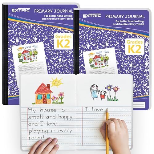 EXTRIC Primary Composition Notebook K-2, 2 PK Primary Journal 200 Pages - size: 2