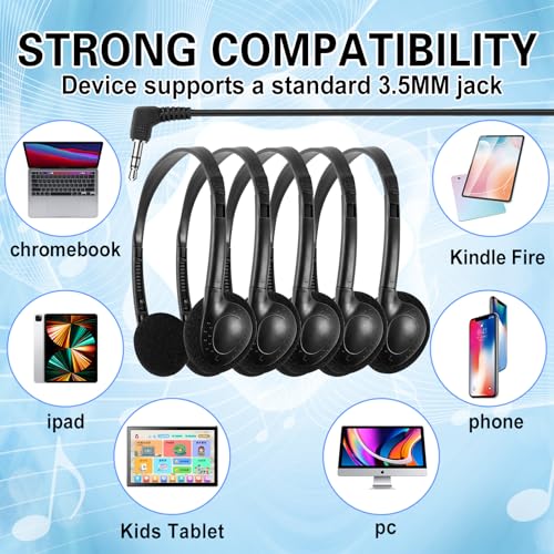 CN-Outlet Classroom Headphones Bulk 10 Pack for School,Libraries,Students,Adult, Individually Bagged Wholesale Disposable Headphones Classroom Earphones(Black) (Black, 10 Pack) - color: Black, size: 10 PACK