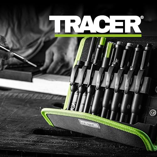 Tracer 8 Piece Construction Marker Kit - Deep Hole Carpenter Pencil Set, 2 Deep Hole Marking Pen, and Four Heavy Duty Clog-Free Markers, 2.8mm Replacement Leads & Storage Case for Woodworking Tools - style: 8pc Set