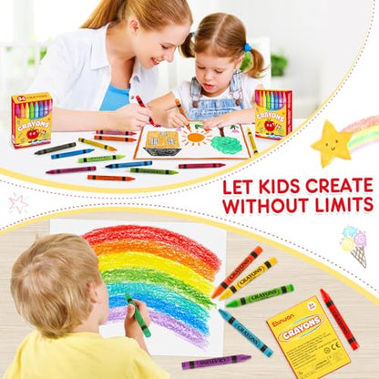 36 Pack Crayons Bulk, Premium Crayon for Arts Crafts, Back to School Essentials for Kid Toddler, Non Toxic Washable Crayon Party Favors Supplies for Classroom Homeschool, 24 Count Crayons Each Box