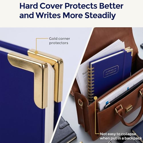 Koogel 5.8x8.3 Inch Subject Spiral Notebook with Tabs, 5 Subject A5 Notebook Blue Wide Ruled Journals with Dividers for Women Gift Office School