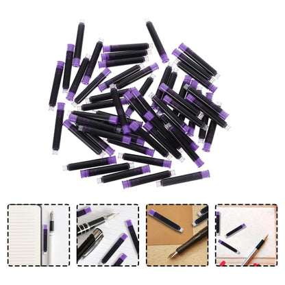 100pcs Erasable Fountain Pen Ink Cartridges Smooth Writing Refills for School and Office Supplies Compatible Most Fountain Pens