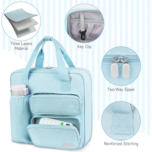 Zipper Binder 3 Ring, 500 Sheets Capacity, Binder 2 Inch with Shoulder Strap Fits 13 Inch Laptop for School and Office,Blue - color: Blue