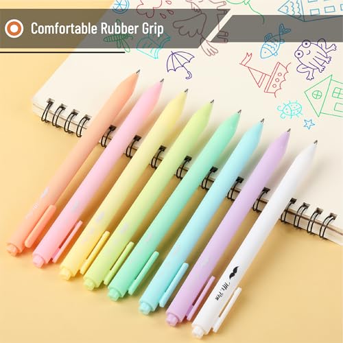 Mr. Pen- Retractable Gel Pens, 8 Pack, Macaron Pastel Color Ink | Fine Point 0.7 mm, Fast Dry, Smooth Writing, Cute Gel Ink Pens for Drawing, Writing Planner and School Supplies